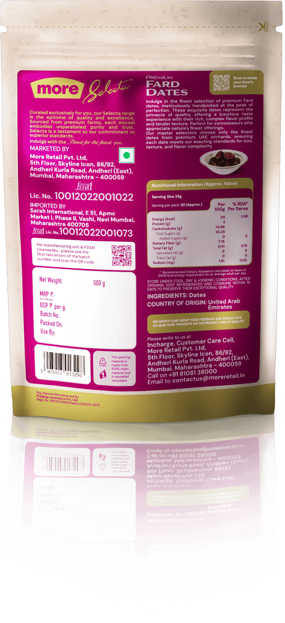 More Selecta Fard Dates Back View