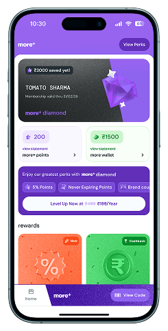 the more+ experience in the more app